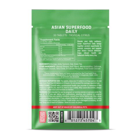 500mg Asian Superfood Daily Tablets - Tropical Citrus - Mood Tablets - Thumbnail 8