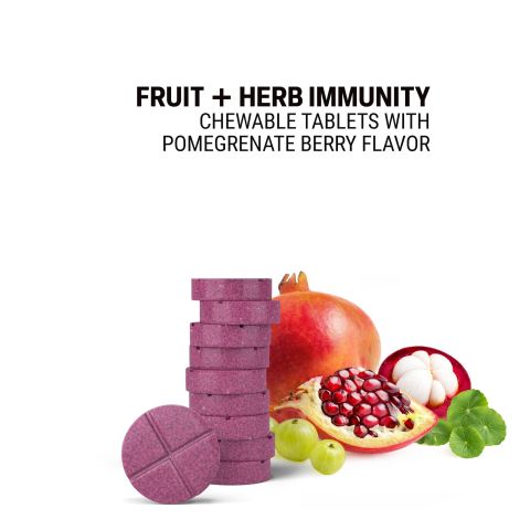 500mg Fruit + Herb Immunity Tablets - Pomegranate Berry - Mood Tablets - Thumbnail 4