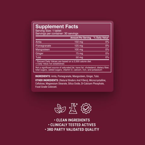 500mg Fruit + Herb Immunity Tablets - Pomegranate Berry - Mood Tablets - Thumbnail 9