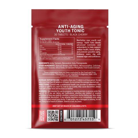 500mg Anti-Aging Youth Tonic Tablets - Black Cherry - Mood Tablets - Thumbnail 8