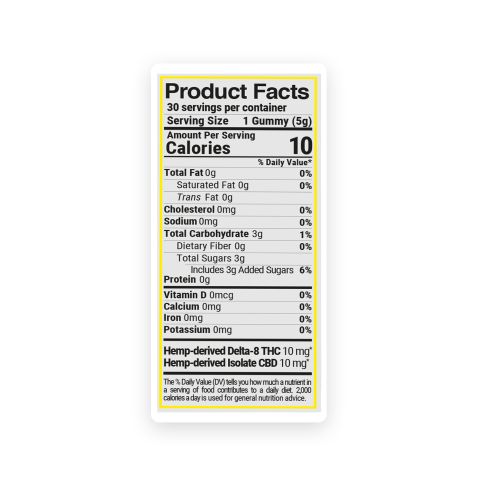 20mg CBD Isolate, D8 Gummies - Delta Force Squares - Chill Plus - Thumbnail 9
