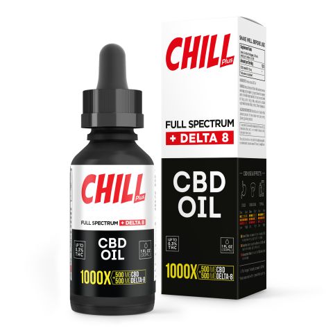 1,000mg D8 & Full Spectrum CBD Oil - Chill Plus - Thumbnail 2