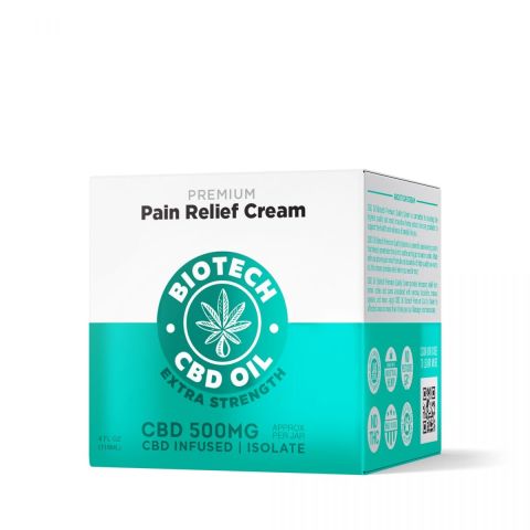 500mg CBD Pain Relief Cream - 4oz - Biotech CBD - Thumbnail 2