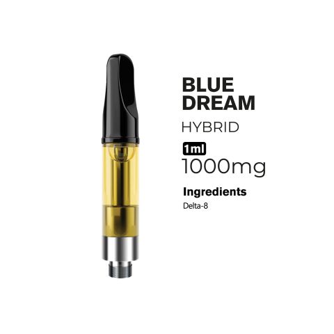 1000mg D8 Vape Cart - Blue Dream - Hybrid - 1ml - 10X - Thumbnail 2