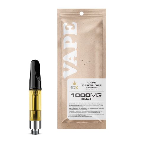 1000mg D8 Vape Cart - Sour Diesel - Sativa - 1ml - 10X - Thumbnail 1