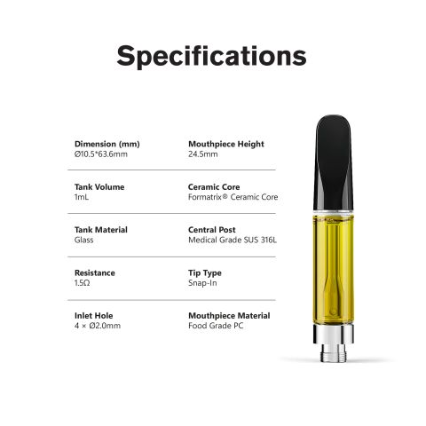 1000mg D10, D8 Vape Cart - Skywalker OG - Sativa - 1ml - Hyper - Thumbnail 9