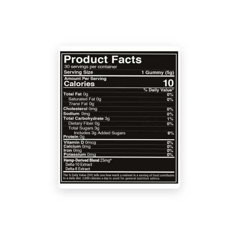 25mg D8 & D10 Gummies - Fruity Mix - Hyper - Thumbnail 9