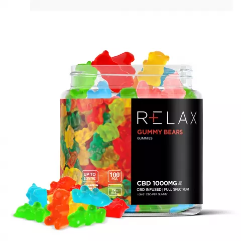 Relax Gummies - CBD Full Spectrum Gummy Bears - 1000mg