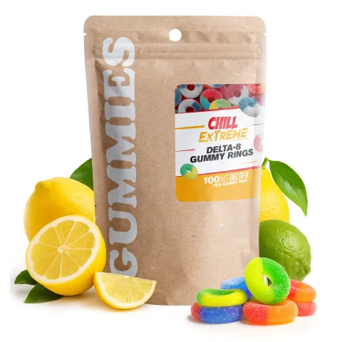 100mg Delta 8 Gummies Assorted Sour Mix Rings
