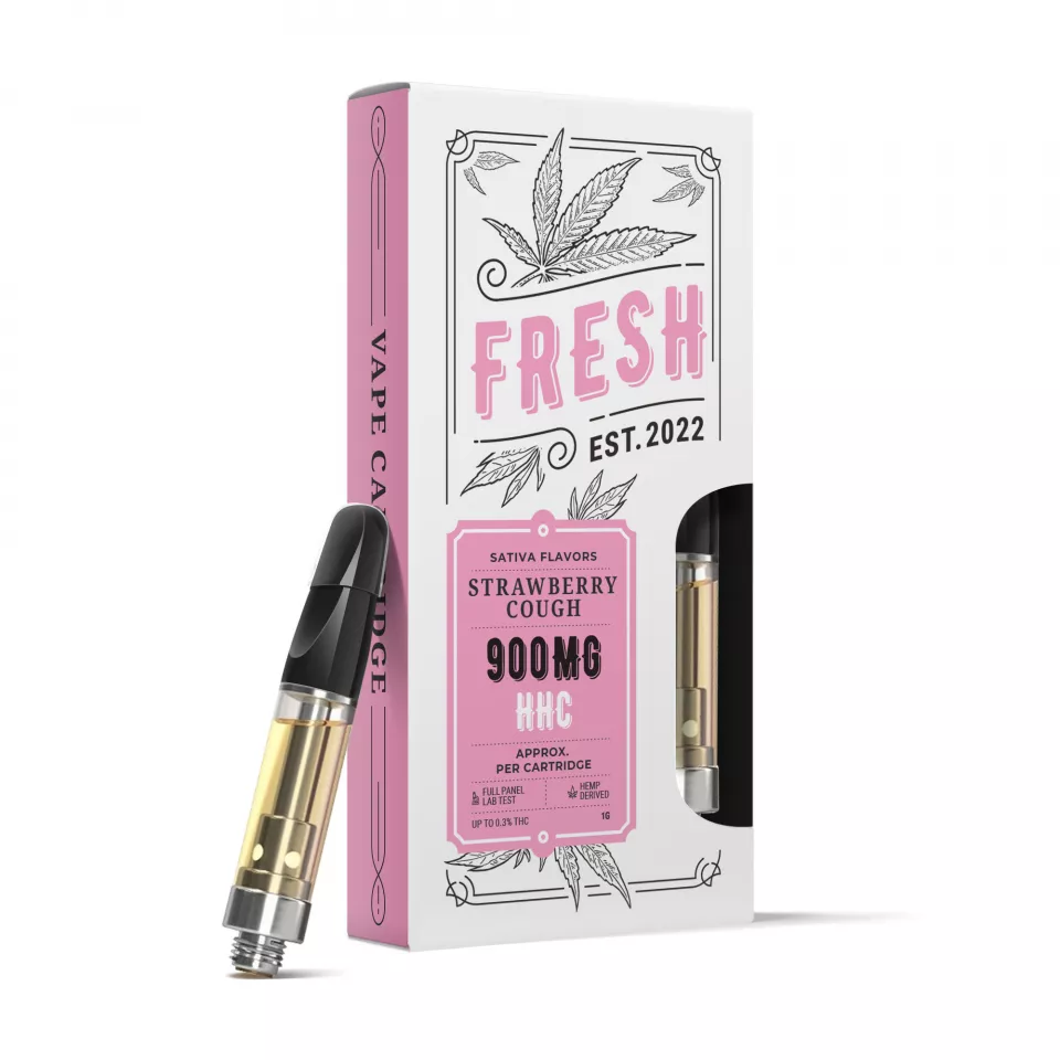 【国内正規総代理店アイテム】 900mg HHC Vape Cart - Strawberry Cough - Sativa - 1ml リラクゼーショングッズ
