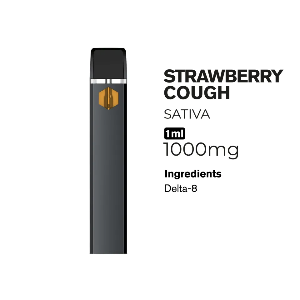 Delta 8 Vape Pen - 900mg - Strawberry Cough - Sativa - 1ml