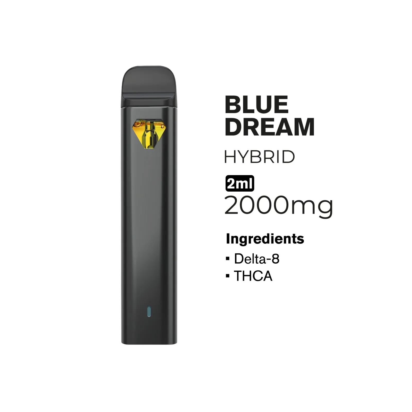 2000mg THCA, D8 Vape Pen - Blue Dream - Hybrid - 2ml - Fresh