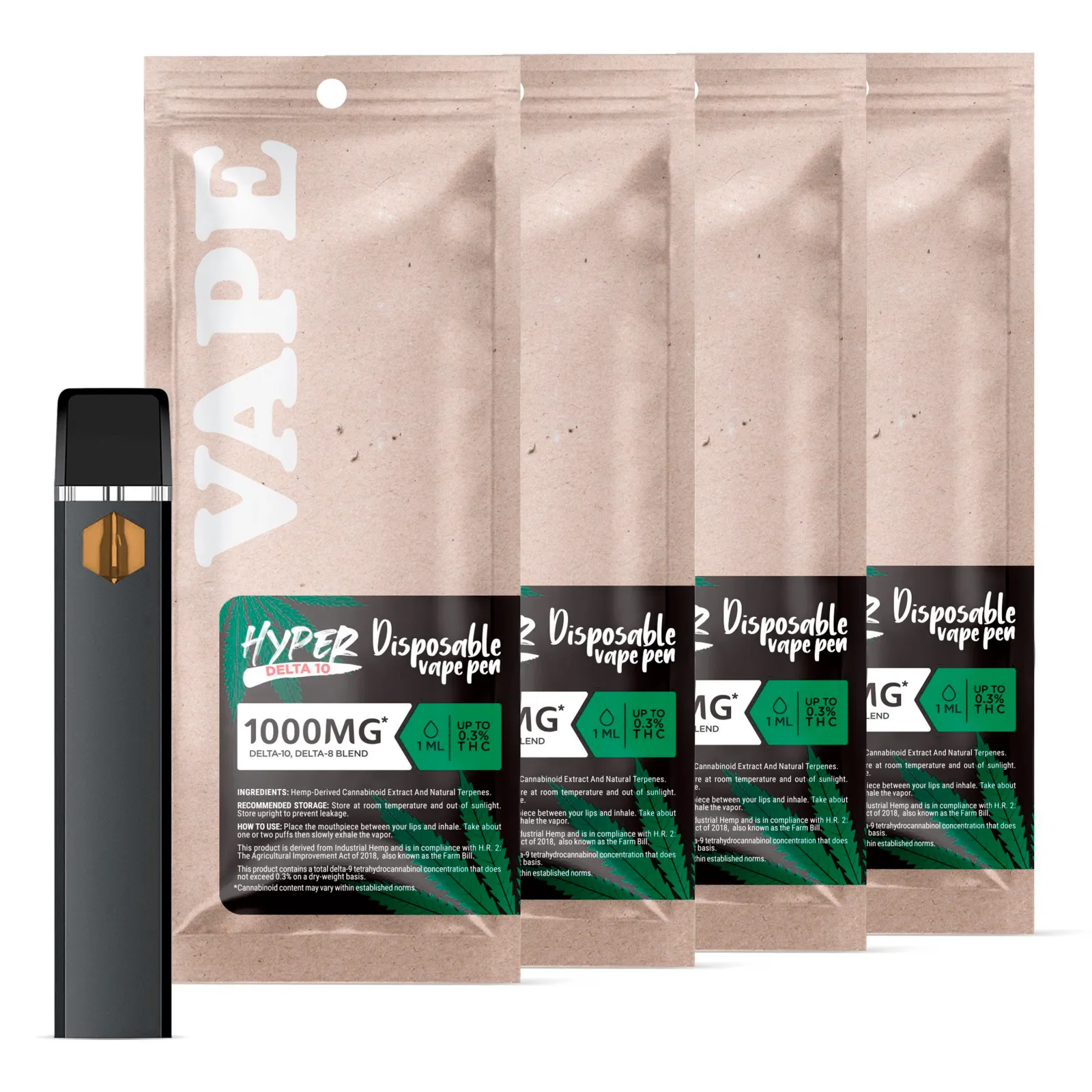 1000mg D8 & D10 Vape Pens Bundle