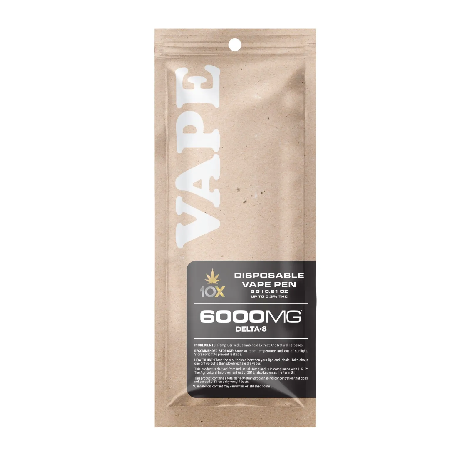 6000mg D8 Vape Pen - Acapulco Gold - Sativa - 6ml - 10X