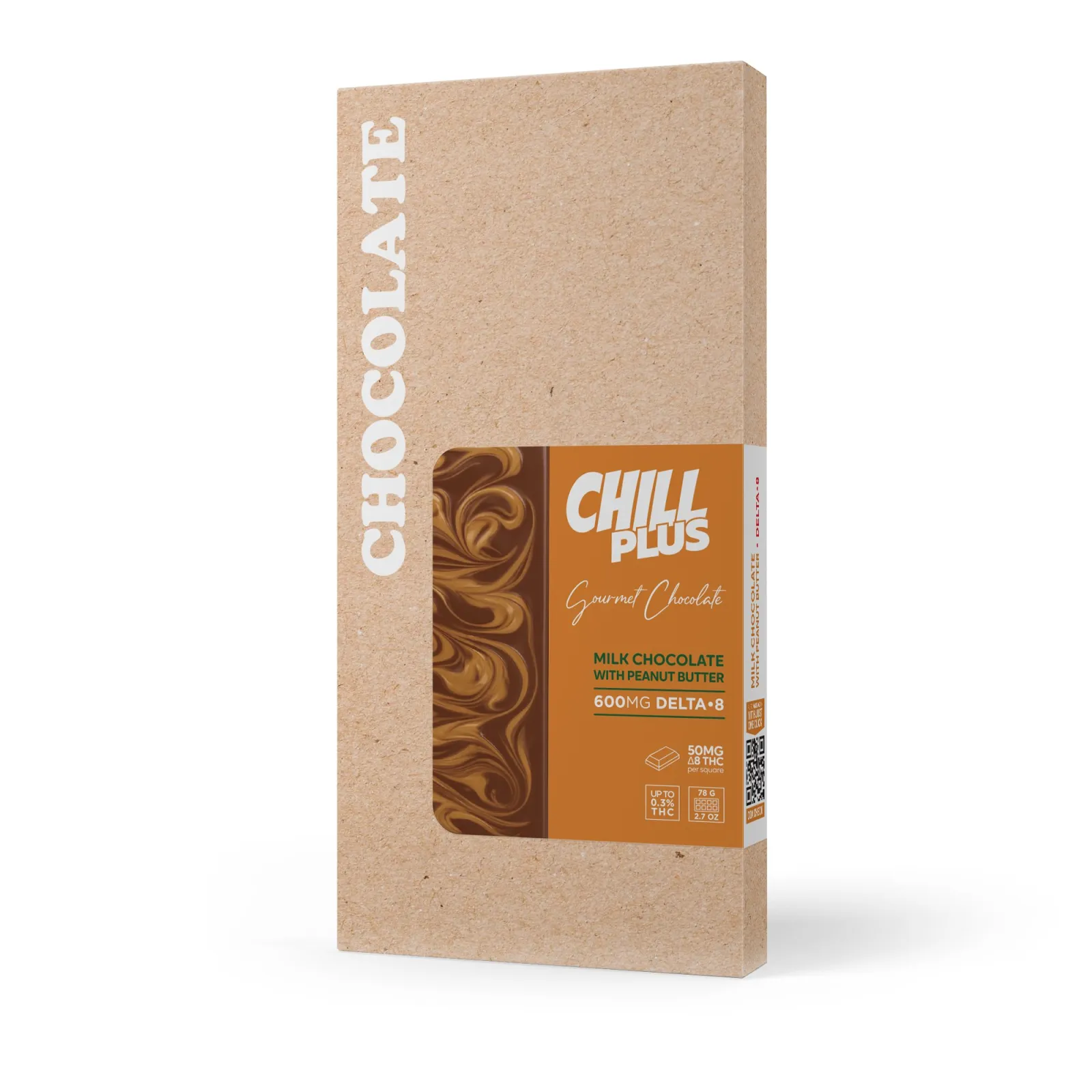 600mg Milk Chocolate with Peanut Butter Bar – Delta 8 – Chill Plus
