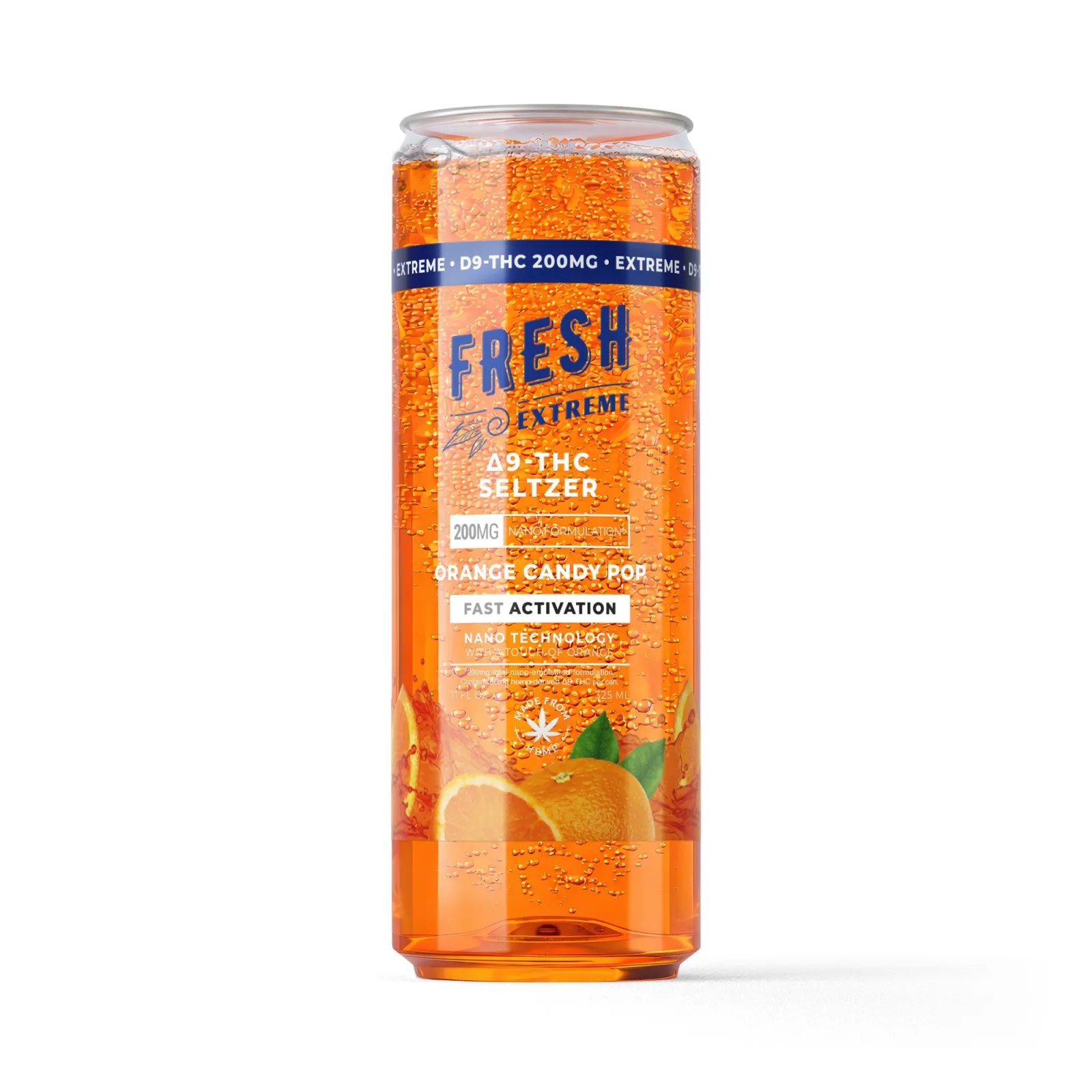 200mg Orange Candy Pop THC Seltzer - Delta 9 Nano - Fresh