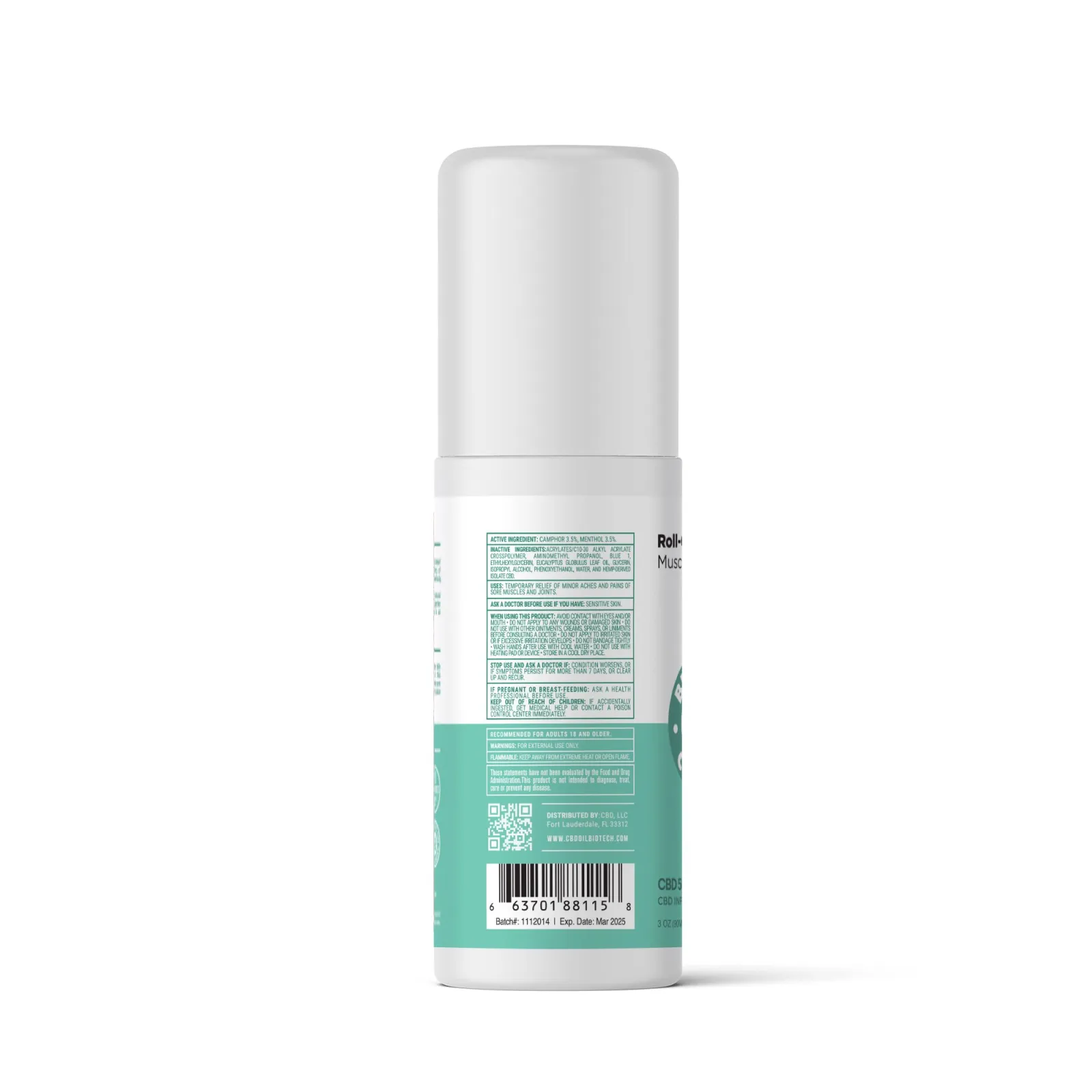 500mg Muscle and Joint Roll-On - 3oz - Biotech CBD