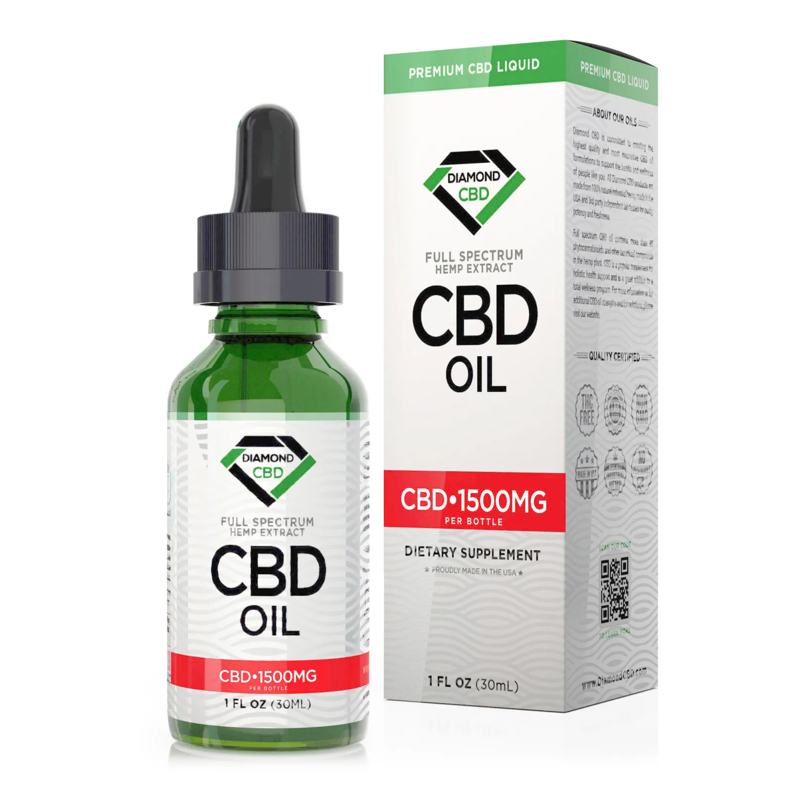 1500mg Full Spectrum CBD Oil - Diamond CBD