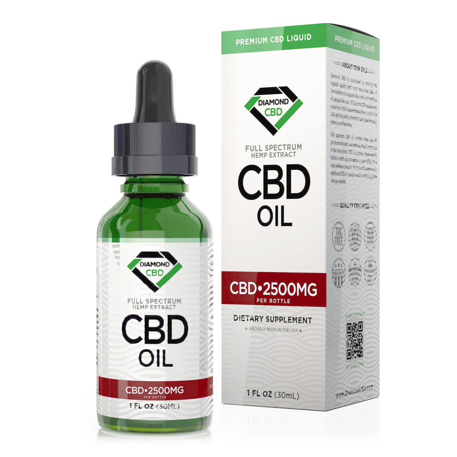 2500mg Full Spectrum CBD Oil - Diamond CBD
