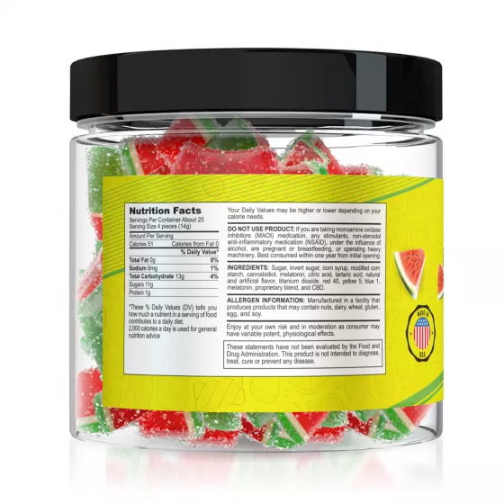 Yum Yum Gummies 1500mg CBD Infused Watermelon Slices | CBD ...