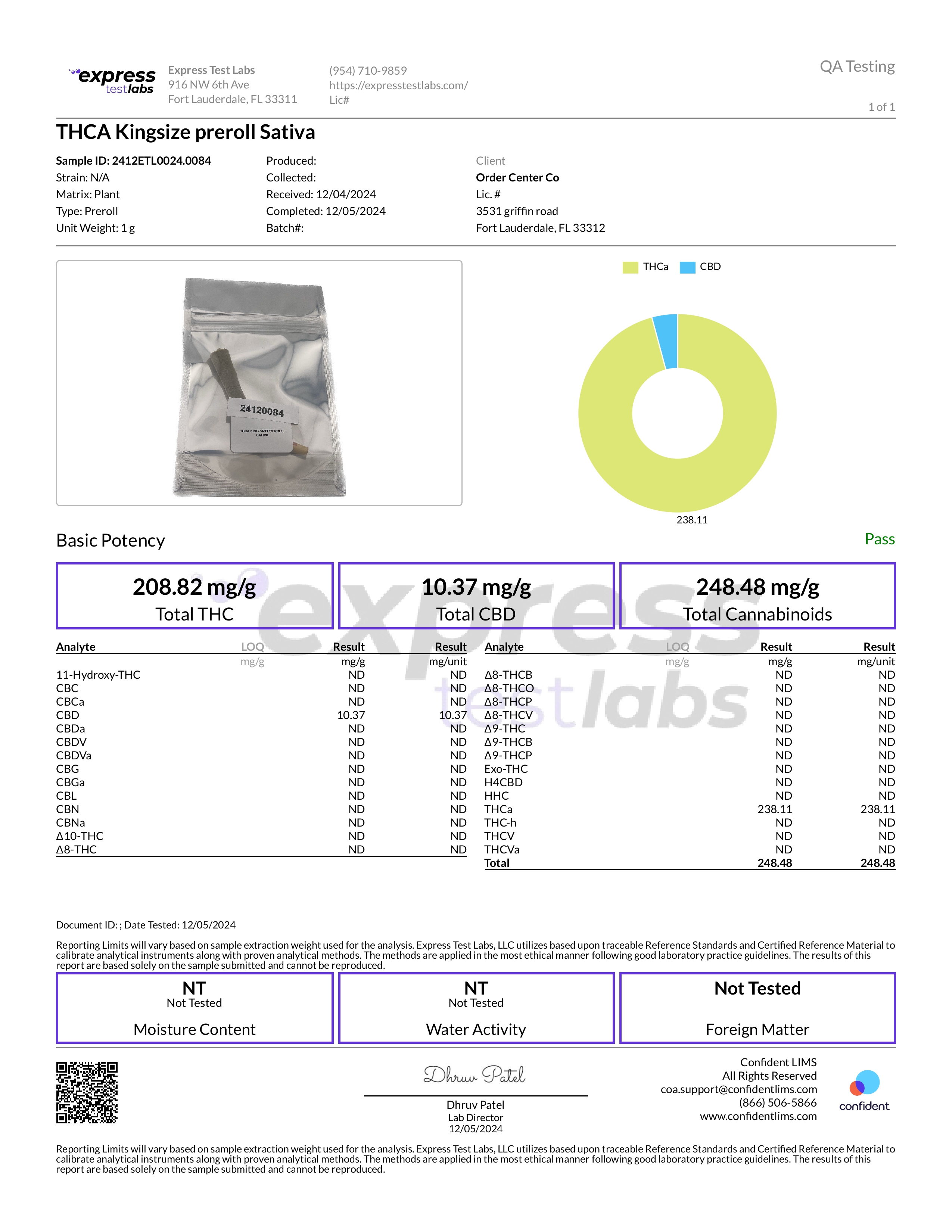 THCA Kingsize preroll - Sativa