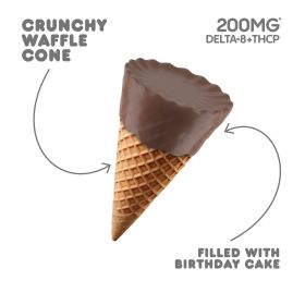 200mg Birthday Cake Waffle Cones - D8 & THCP - Chill Plus