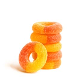 100mg CBD Isolate Gummies - Peach Sour Rings - Fresh