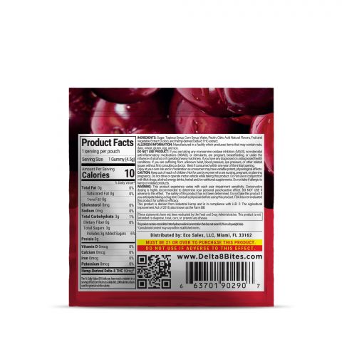 50mg Delta 8 THC Gummy - Cherry - Bites - Thumbnail 3