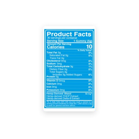 50mg THCP, D8 Gummies - Tropical - Fresh - Thumbnail 9