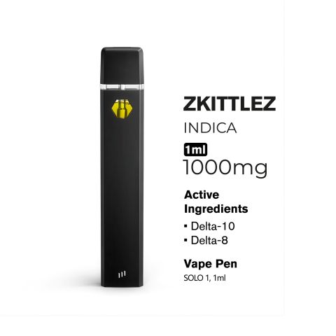 1000mg D10, D8 Vape Pen - Zkittles - Indica - 1ml - Hyper - Thumbnail 3