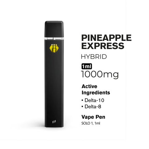 1000mg D10, D8 Vape Pen - Pineapple Express - Hybrid - 1ml - Hyper - Thumbnail 3