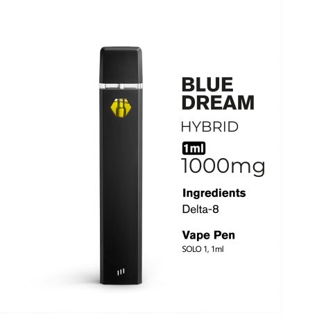1000mg D8 Vape Pen - Blue Dream - Hybrid - 1ml - 10X - Thumbnail 3