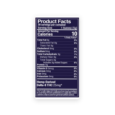 25mg Delta 8 Gummies - Very Berry - 10X - Thumbnail 9