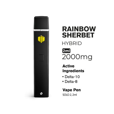2000mg D10, D8 Vape Pen - Rainbow Sherbet - Hybrid - 2ml - Hyper - Thumbnail 3