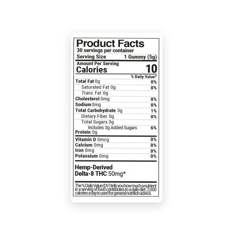 50mg Delta 8 Gummies - Tropical Mix - 10X - Thumbnail 9