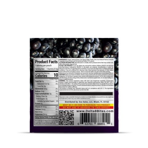 25mg Delta 8 Gummies - Blackberry - Bites - Thumbnail 3