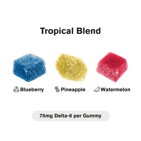 75mg Delta 8 Gummies - Tropical Mix - Chill Extreme - Thumbnail 4
