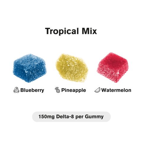 150mg Delta 8 Gummies - Tropical Mix - Chill Extreme - Thumbnail 4