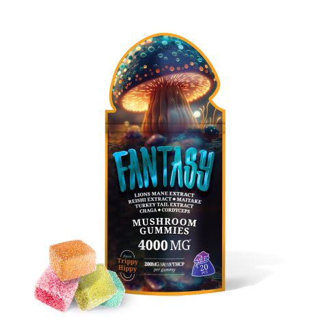 200mg D8, D9, THCP, Mushroom Blend Gummies - Trippy Hippy - Fantasy - Thumbnail 2