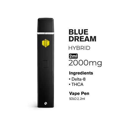 2000mg THCA, D8 Vape Pen - Blue Dream - Hybrid - 2ml - Fresh - Thumbnail 3