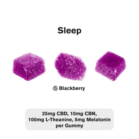 140mg Full Spectrum CBD, CBN, Melatonin, L-Theanine Gummies - Blackberry - Chill - Thumbnail 4