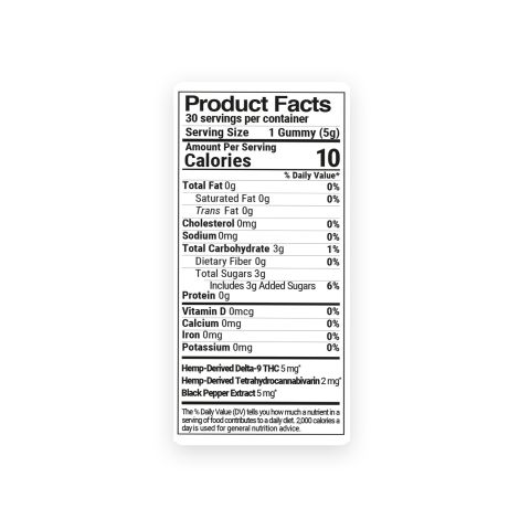 7mg Wake Up Nano Gummies - D9 & THCV Nano - Morning Fruits - D9 THC - Thumbnail 9