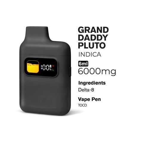 6000mg D8 Vape Pen - Grand Daddy Pluto - Indica - 6ml - 10X - Thumbnail 3