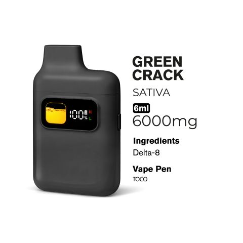 6000mg D8 Vape Pen - Green Crack - Sativa - 6ml - Chill Plus - Thumbnail 3