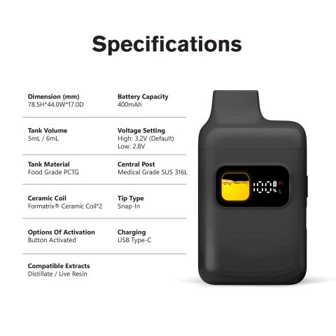 Calm Blend - 6000mg Vape Pen - Indica - 6ml - Blends by Fresh - Thumbnail 8