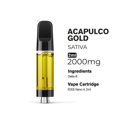 2000mg D8 Vape Cart - Acapulco Gold - Sativa - 2ml - 10X - Thumbnail 3