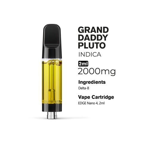 2000mg D8 Vape Cart - Grand Daddy Pluto - Indica - 2ml - 10X - Thumbnail 3