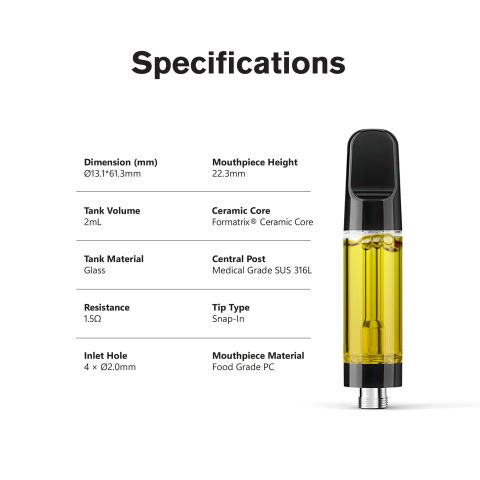 2000mg D8 Vape Cart - Girl Scout Cookies - Indica - 2ml - 10X - Thumbnail 9