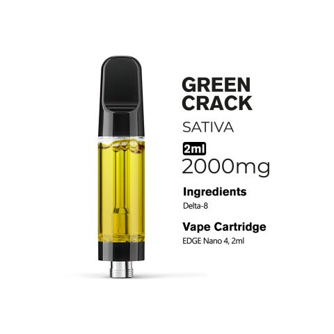 2000mg D8 Vape Cart - Green Crack - Sativa - 2ml - Chill Plus - Thumbnail 3