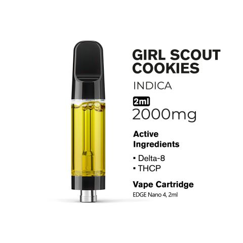 2000mg THCP, D8 Vape Cart - Girl Scout Cookies - Indica - 2ml - Fresh - Thumbnail 3